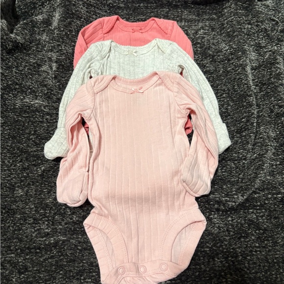 Carter's Pink and Gray Bodysuit Trio - Picture 1 of 1